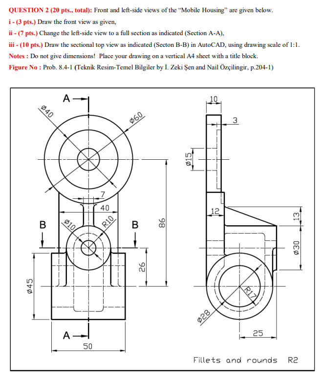 QUESTION 2 ( 2 0 pts . , total ) : Front and left