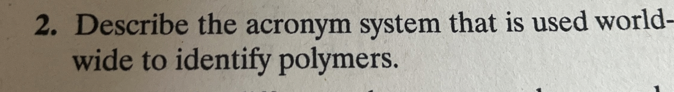 Describe the acronym system that is used world