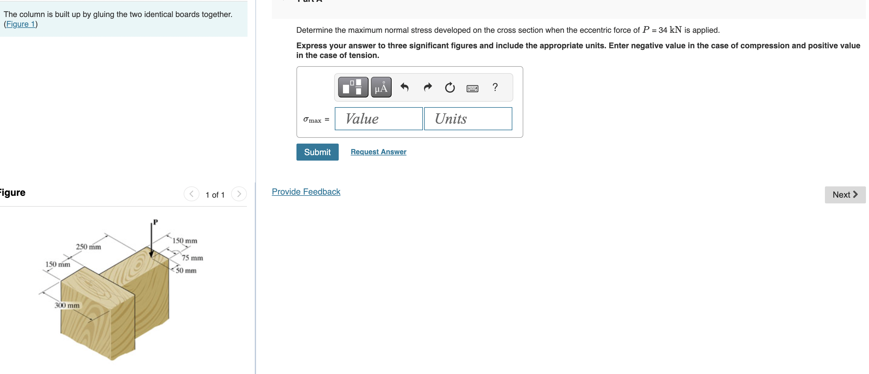 The column is built up by gluing the two