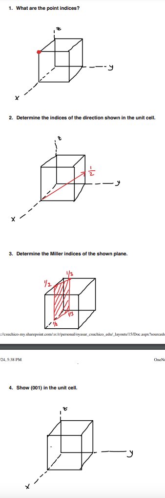 1 . What are the point indices? 2 . Determine the
