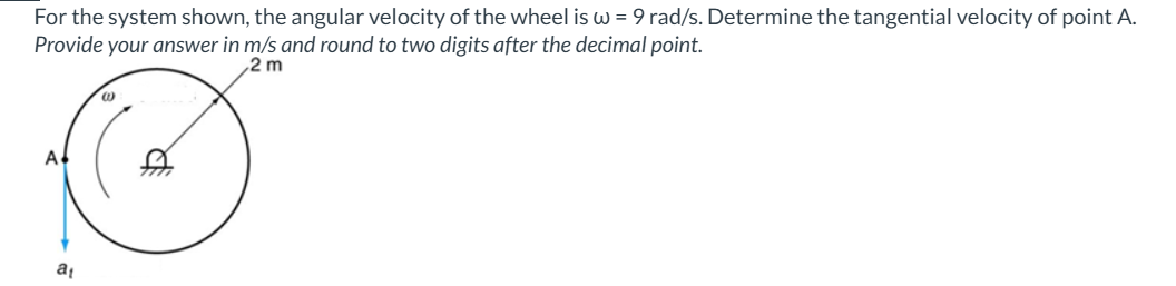 For the system shown, the angular velocity of the