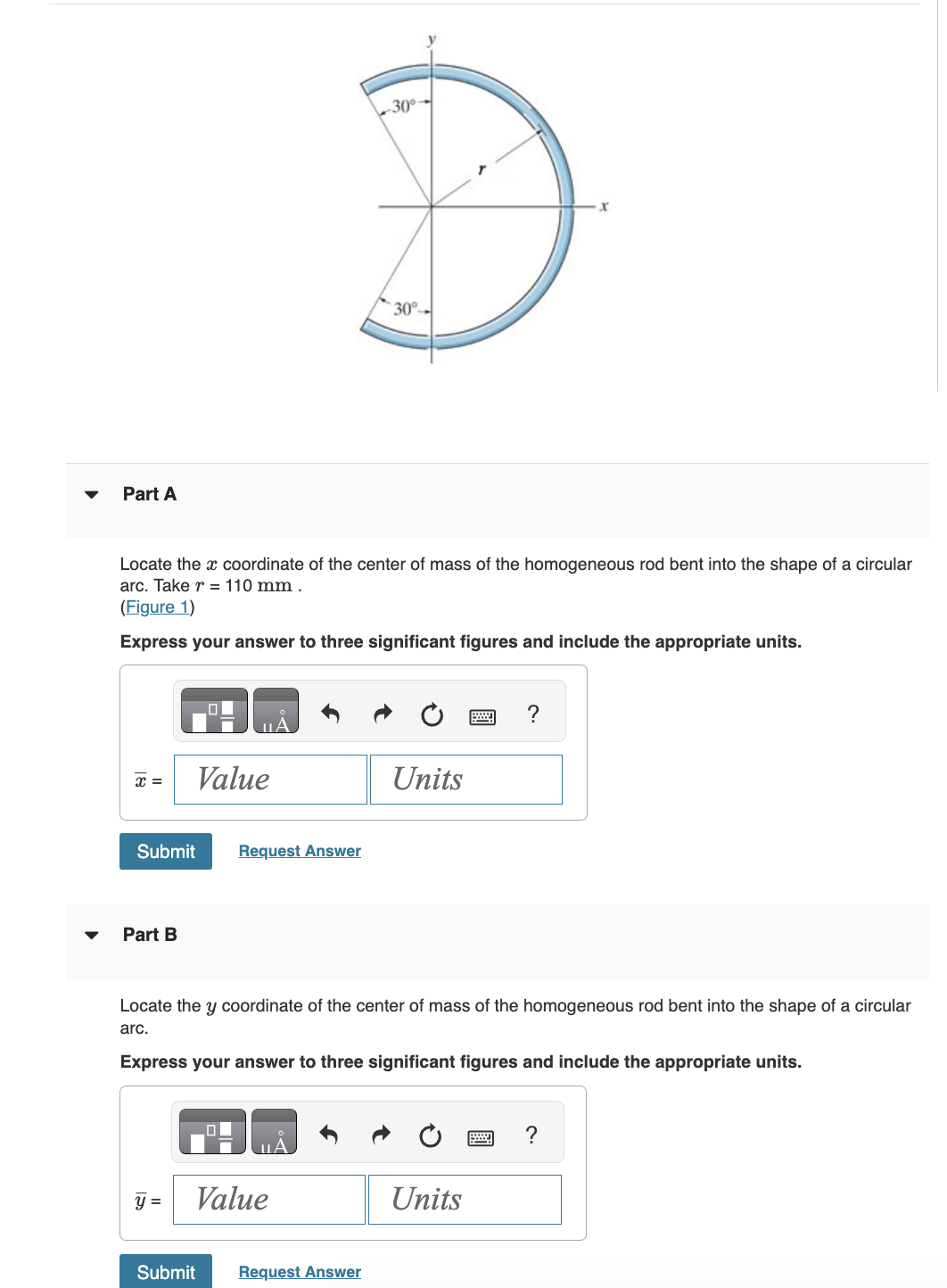 Part A Locate the \ ( x \ ) coordinate of the