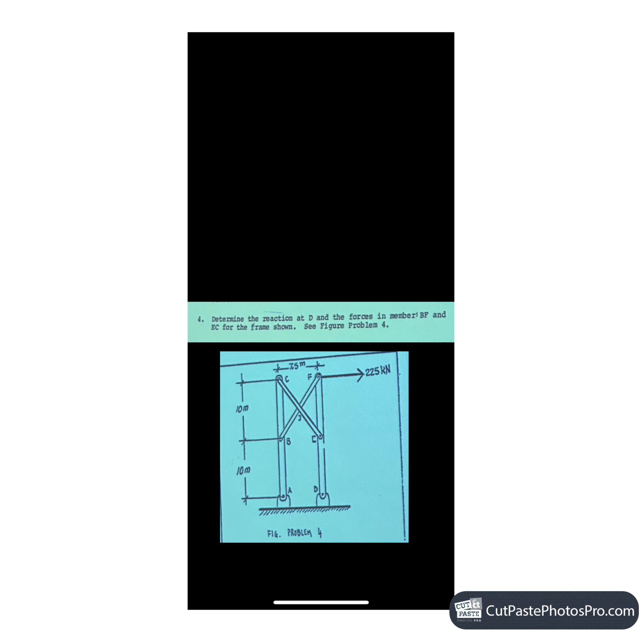 Detemine the reaction at D and the forces in