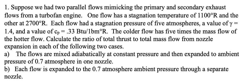 1 . Suppose we had two parallel flows mimicking