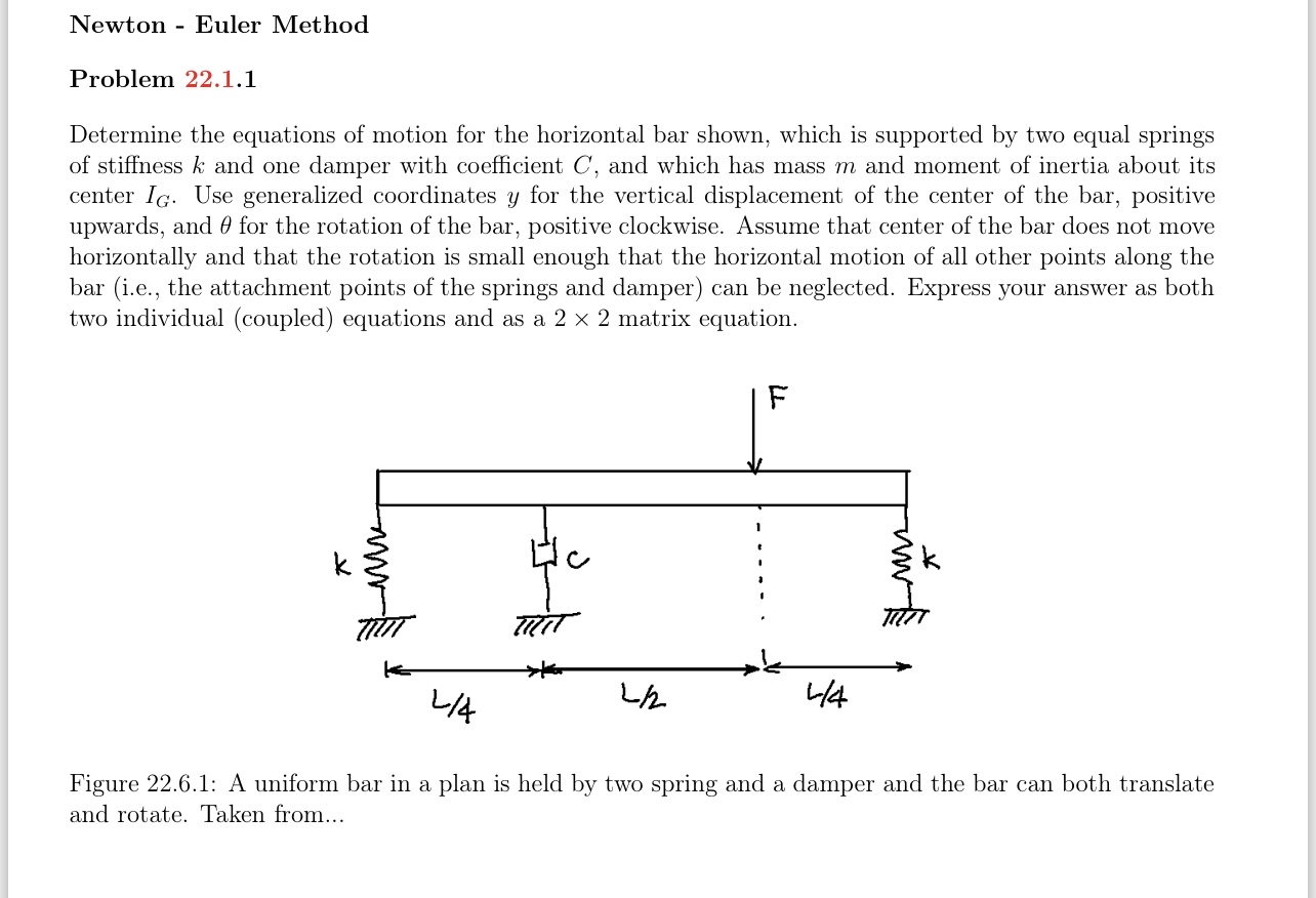 Newton - Euler Method Problem 2 2 . 1 . 1