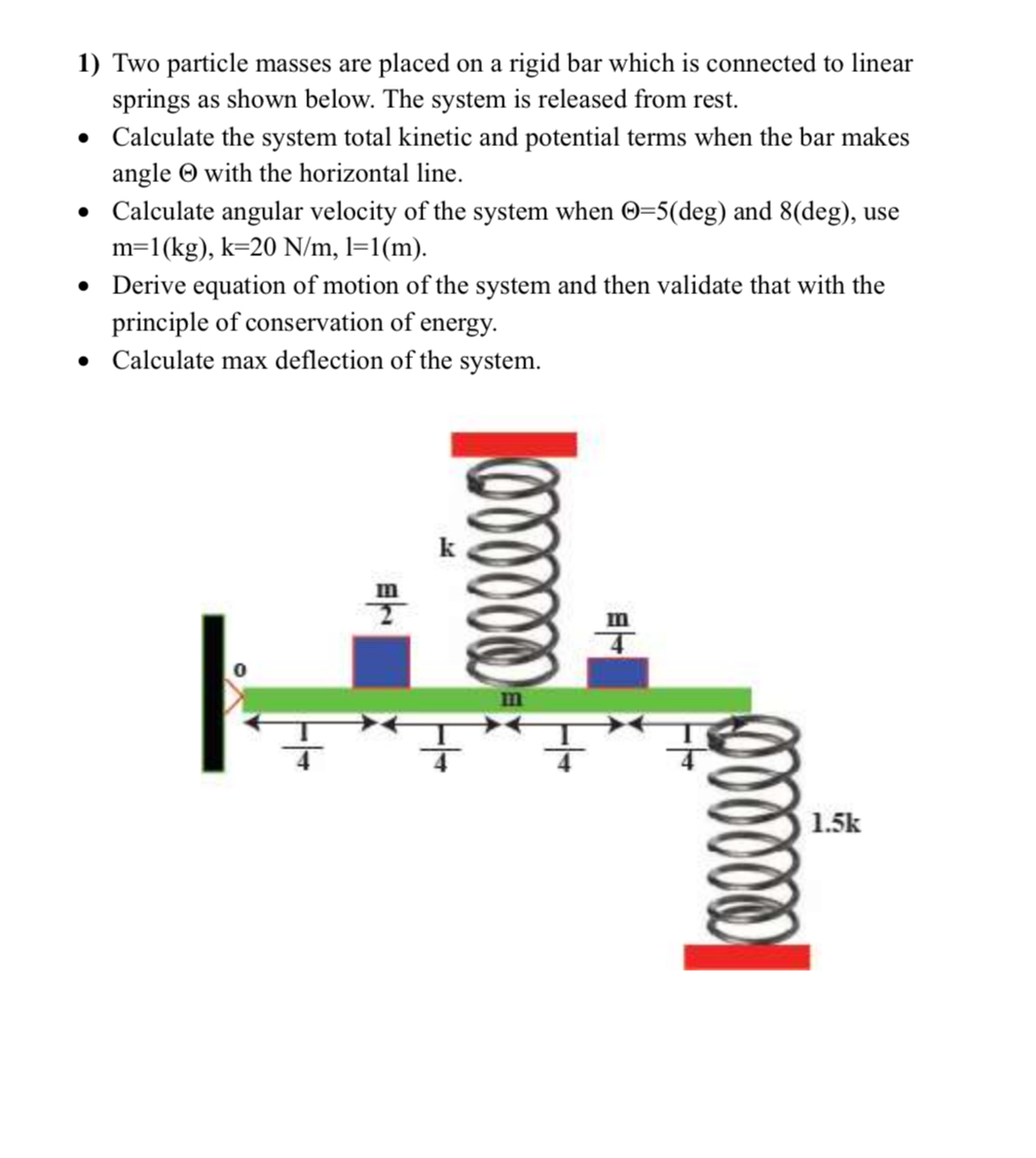 How to solve Two particle masses are placed on a