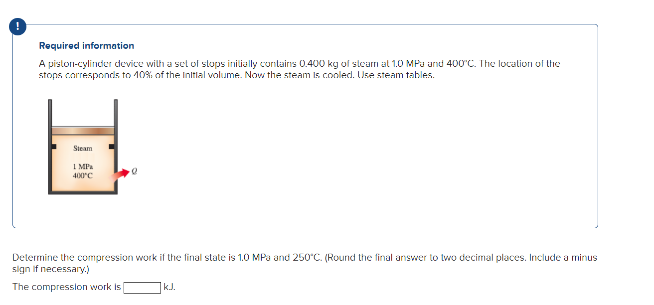 A piston - cylinder device with a set of stops