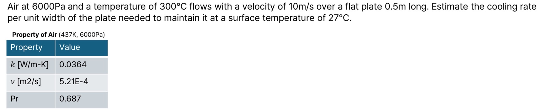 Air at 6 0 0 0 Pa and a temperature of 3 0 0 C