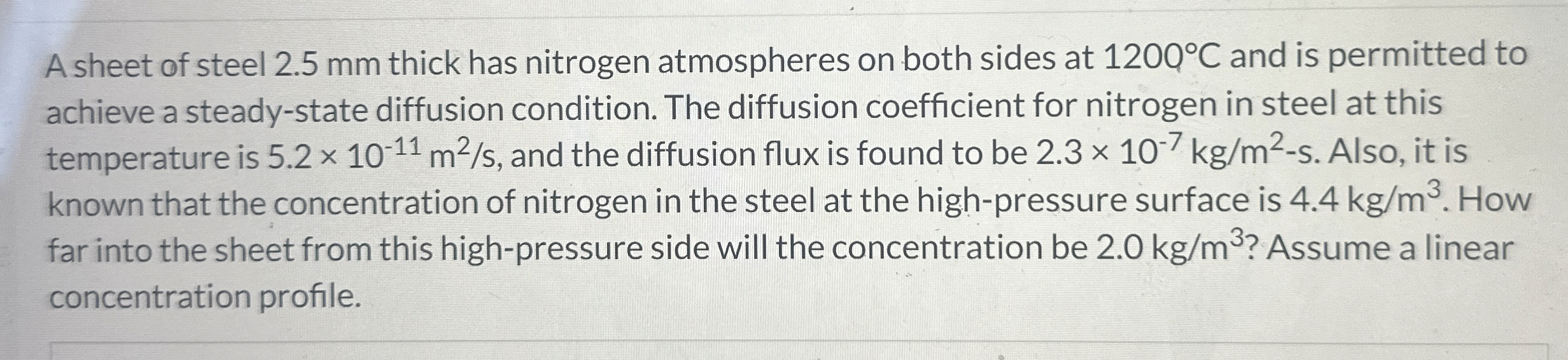 A sheet of steel 2 . 5 mm thick has nitrogen