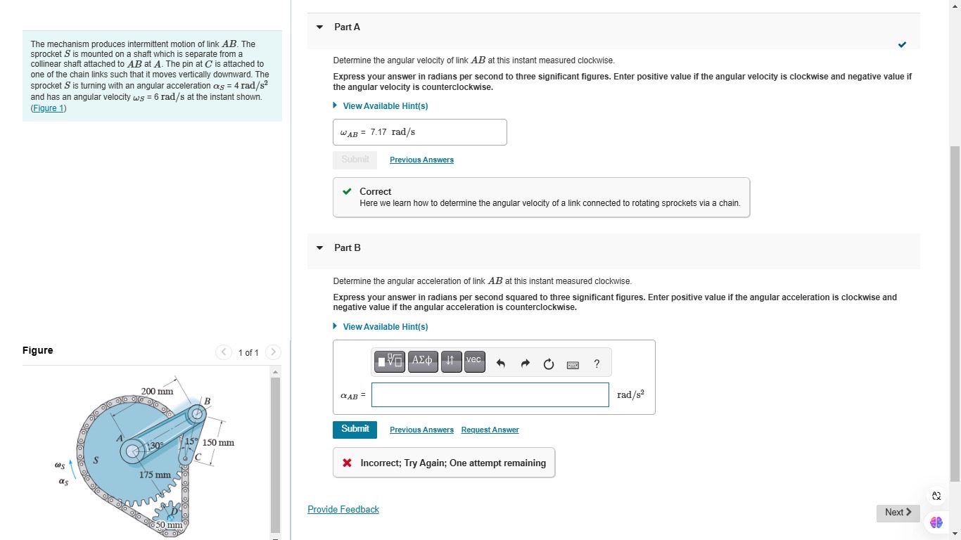 Par A is correct, all i need is part B Its my