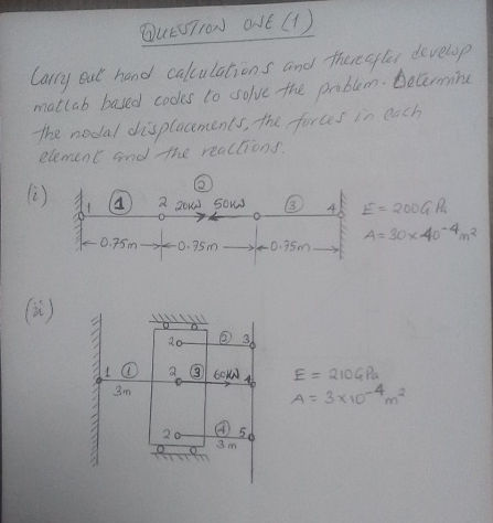 QUEUTION ONE ( 1 ) Carry out hand calculations