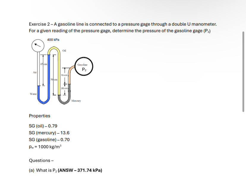 Exercise 2 - A gasoline line is connected to a
