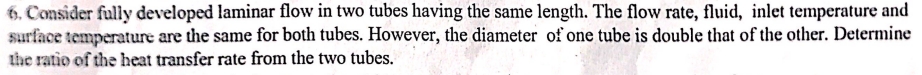 Consider fully developed laminar flow in two