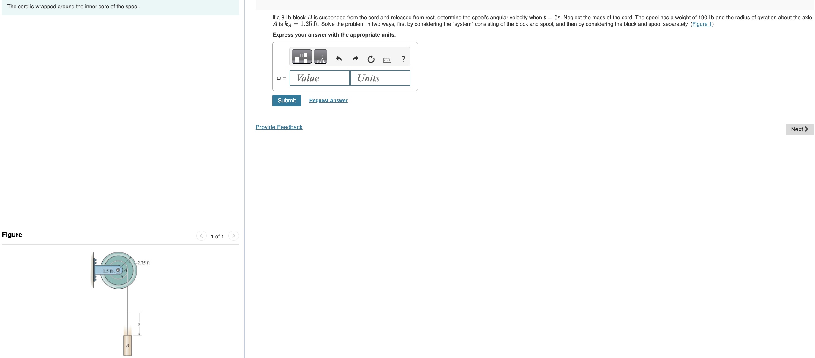 If a 8 lb block \ ( B \ ) is suspended from the