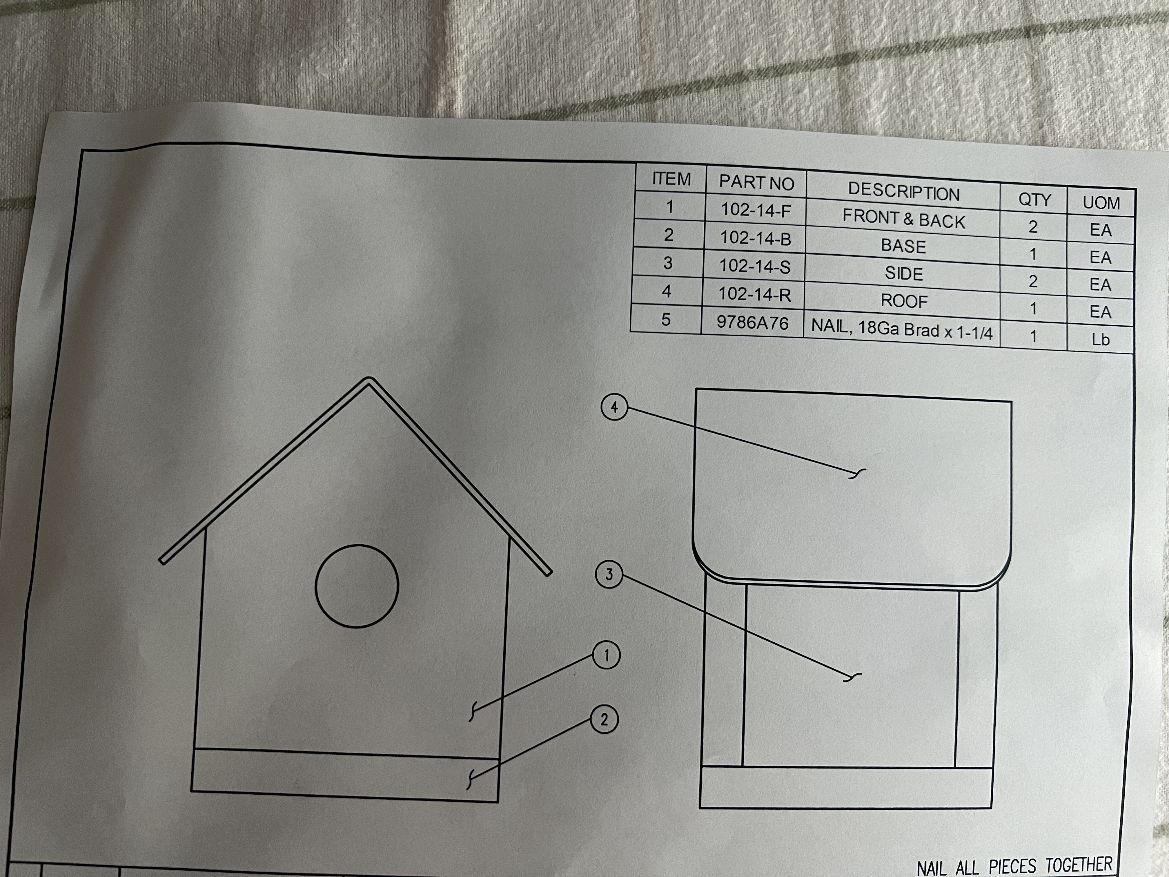 Make four fully dimensioned drawings meeting ANSI