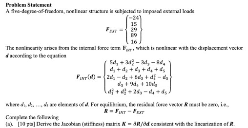 Problem Statement A five - degree - of - freedom,