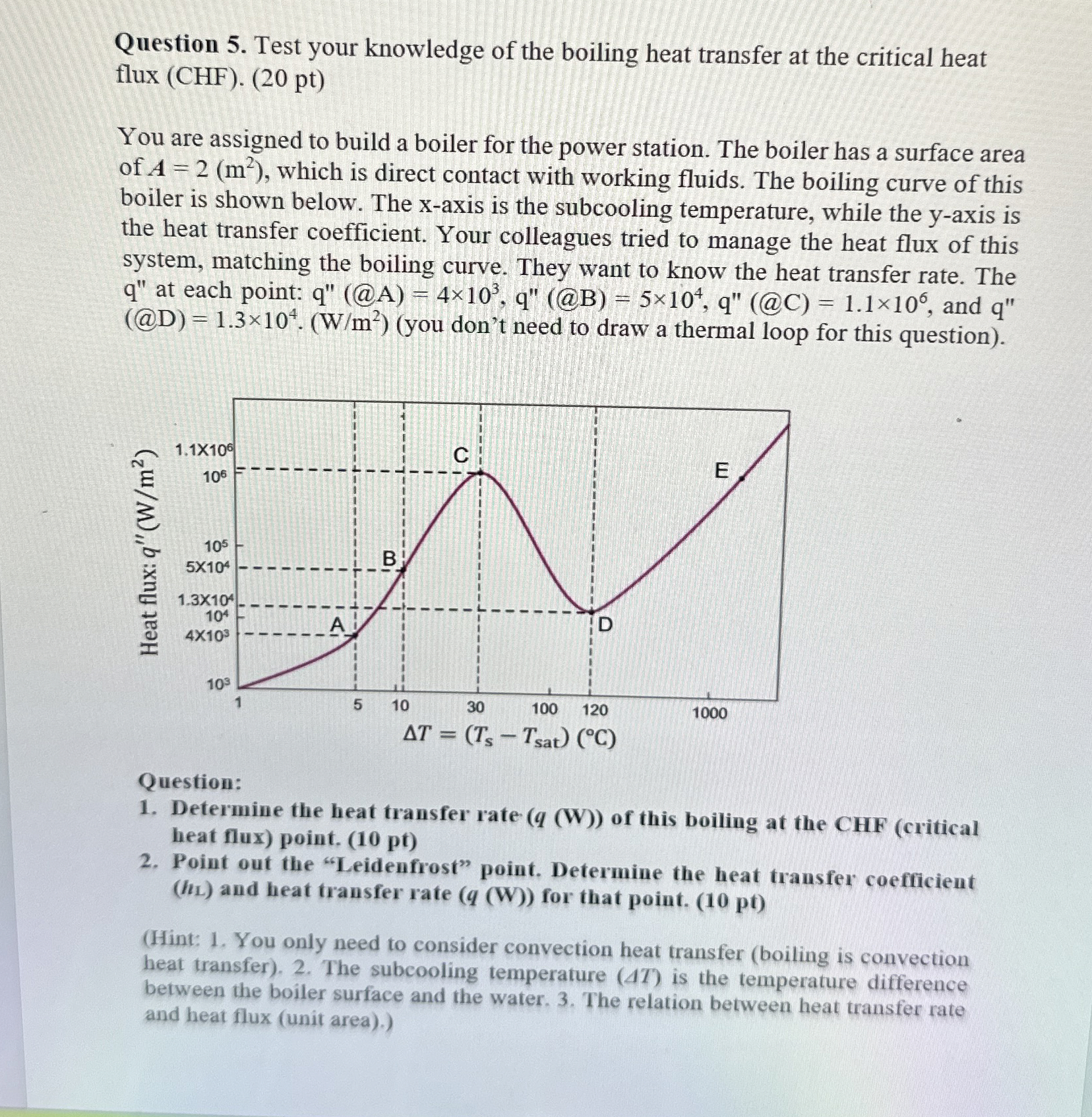 Question 5 . Test your knowledge of the boiling