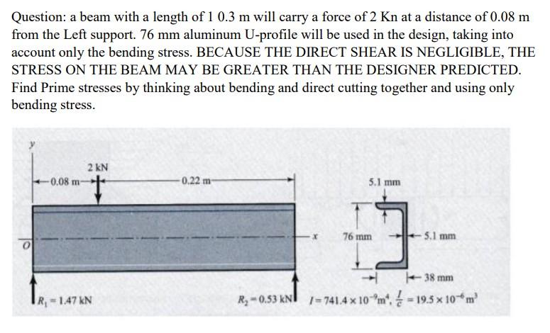 Question: A beam with a length of 0 . 3 m will