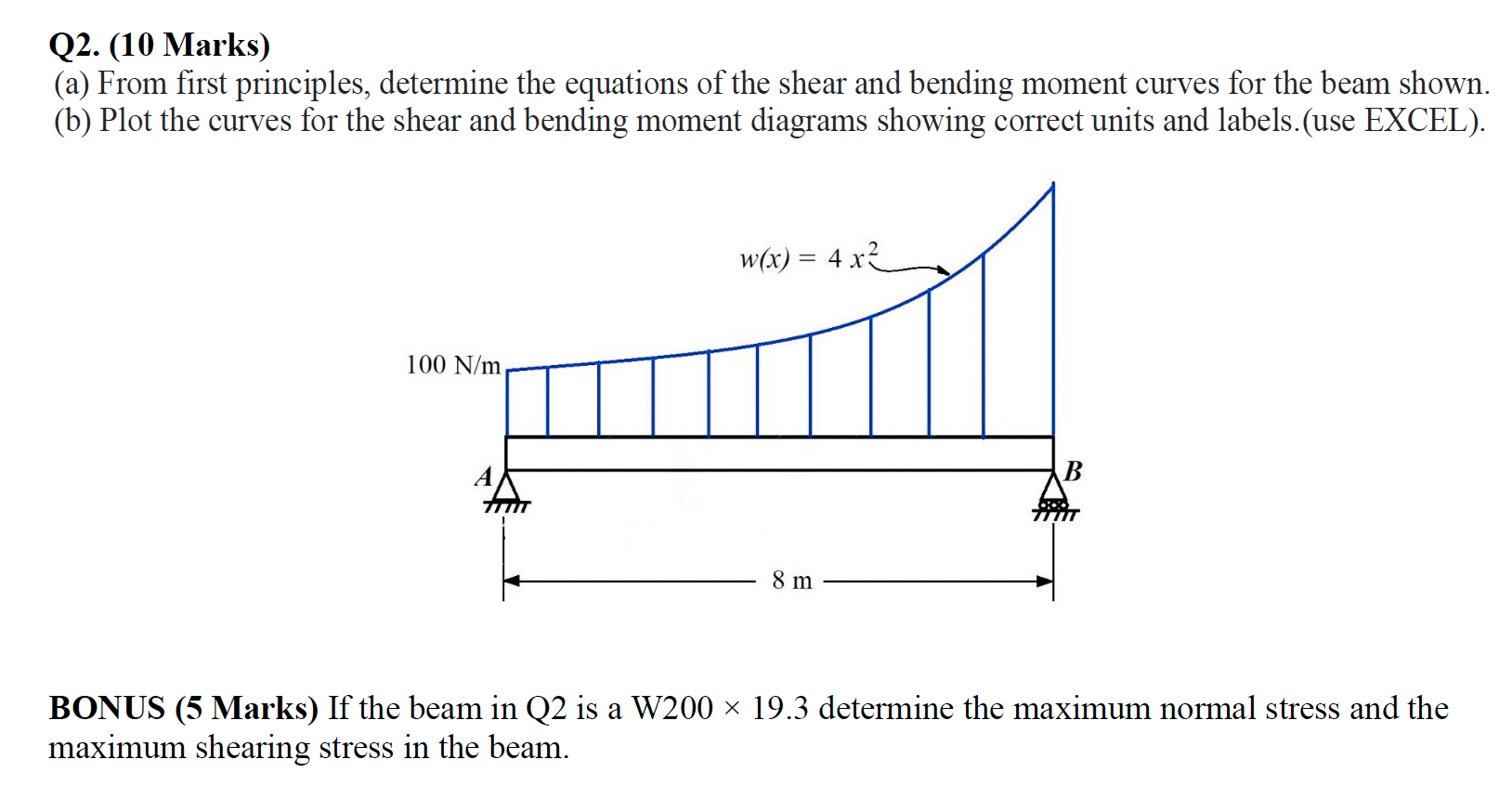 Q 2 . ( 1 0 Marks ) ( a ) From first principles,