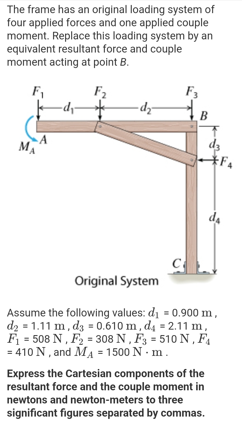 Assume the following values: d 1 = 0 . 9 0 0 m ,