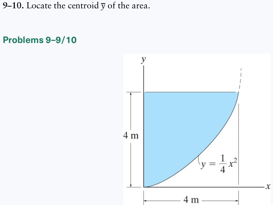 9 - 1 0 . Locate the centroid ? b a r ( y ) of