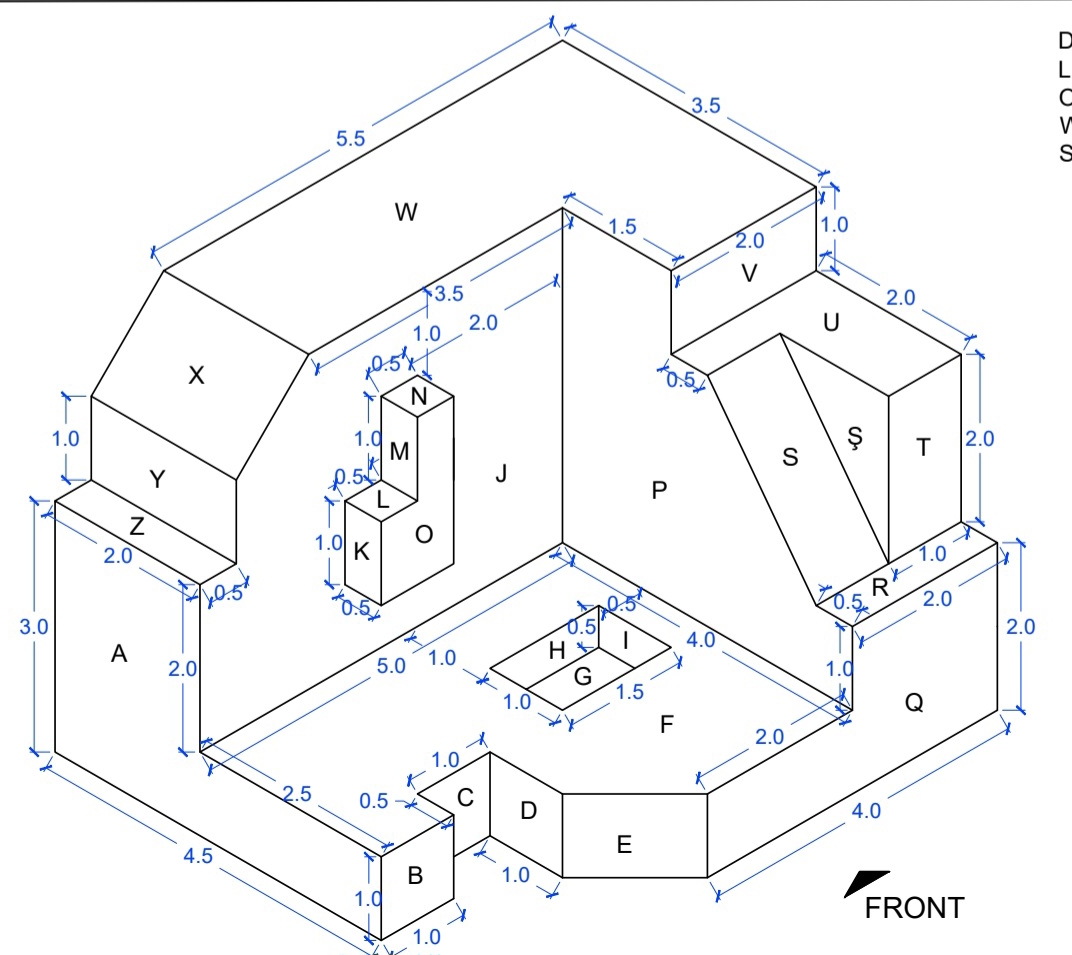 I want the result of this technical drawing of