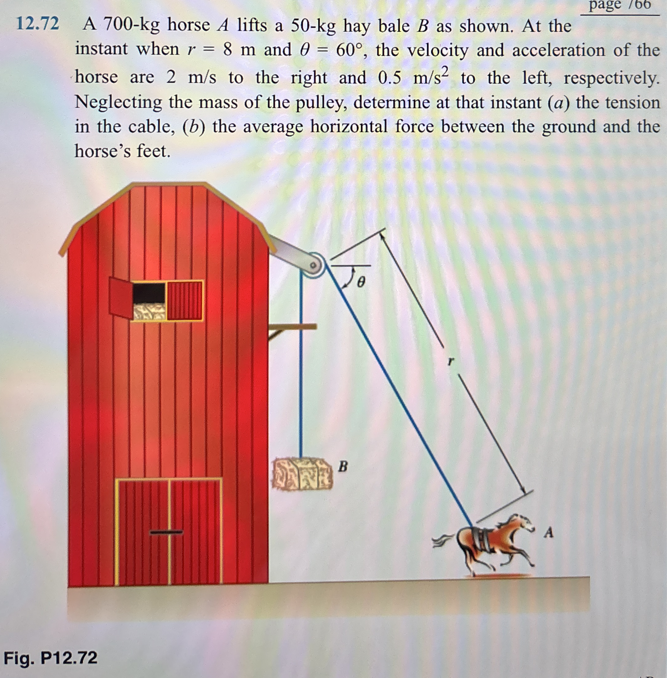 1 2 . 7 2 A 7 0 0 - k g horse A lifts a 5 0 - k g