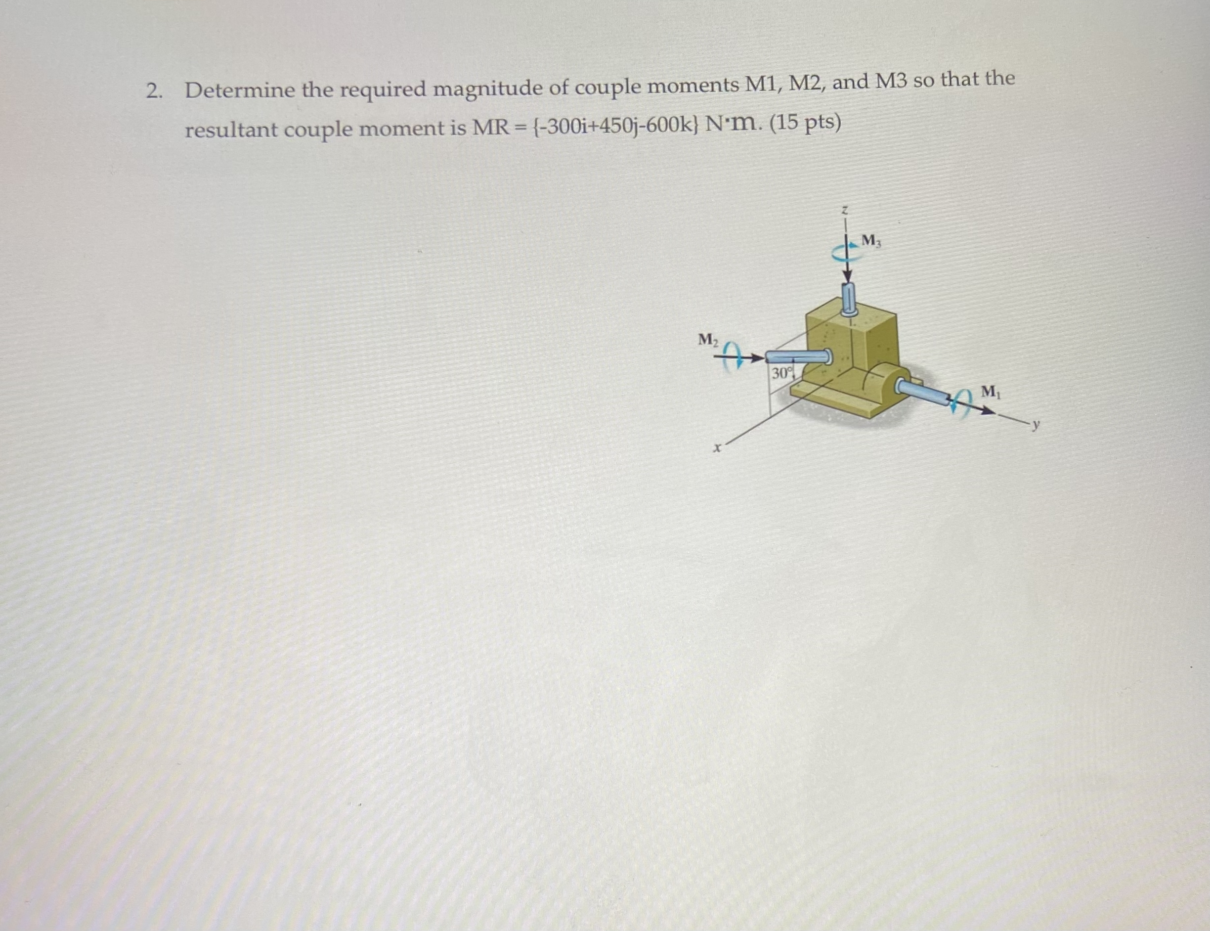 Determine the required magnitude of couple