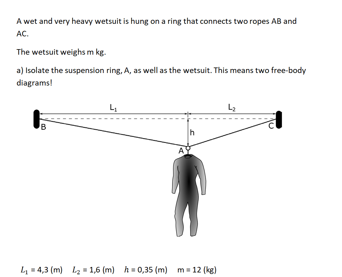 Please draw the free body diagrams and solve it .