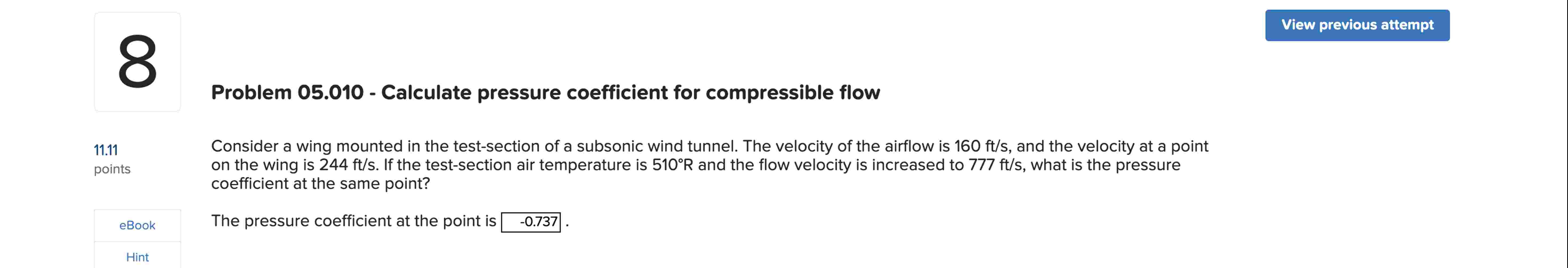 Problem 0 5 . 0 1 0 - Calculate pressure