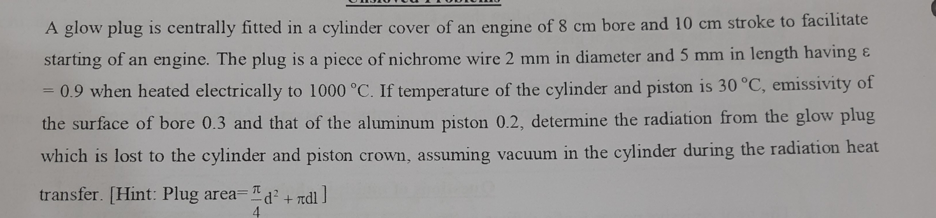A glow plug is centrally fitted in a cylinder