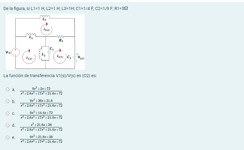 De la figura, si L 1 = 1 H ; L 2 = 1 H ; L 3 = 1