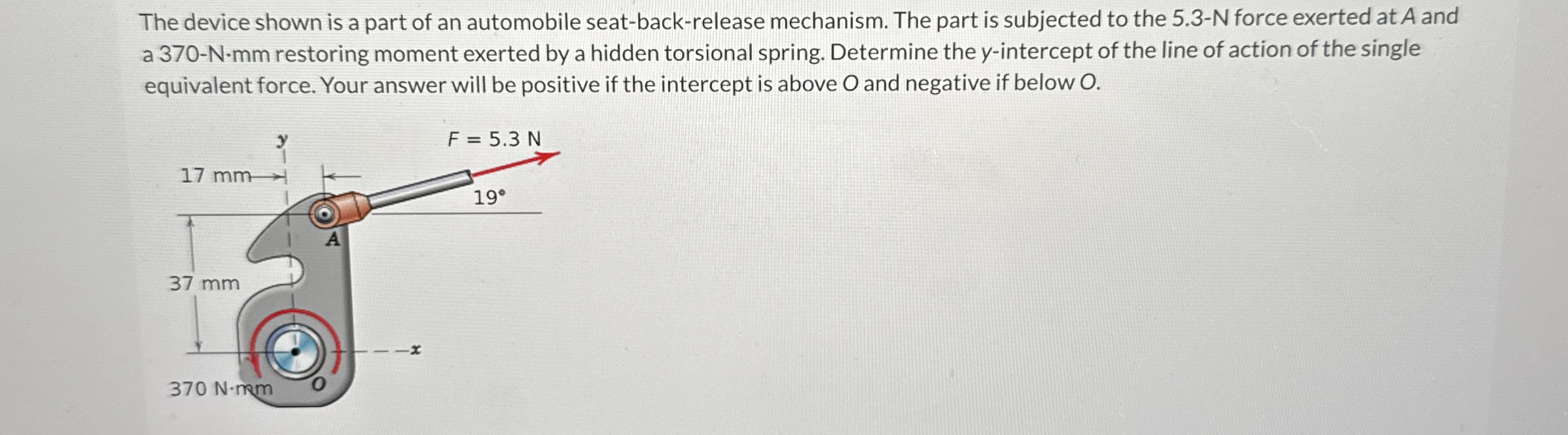 The device shown is a part of an automobile seat