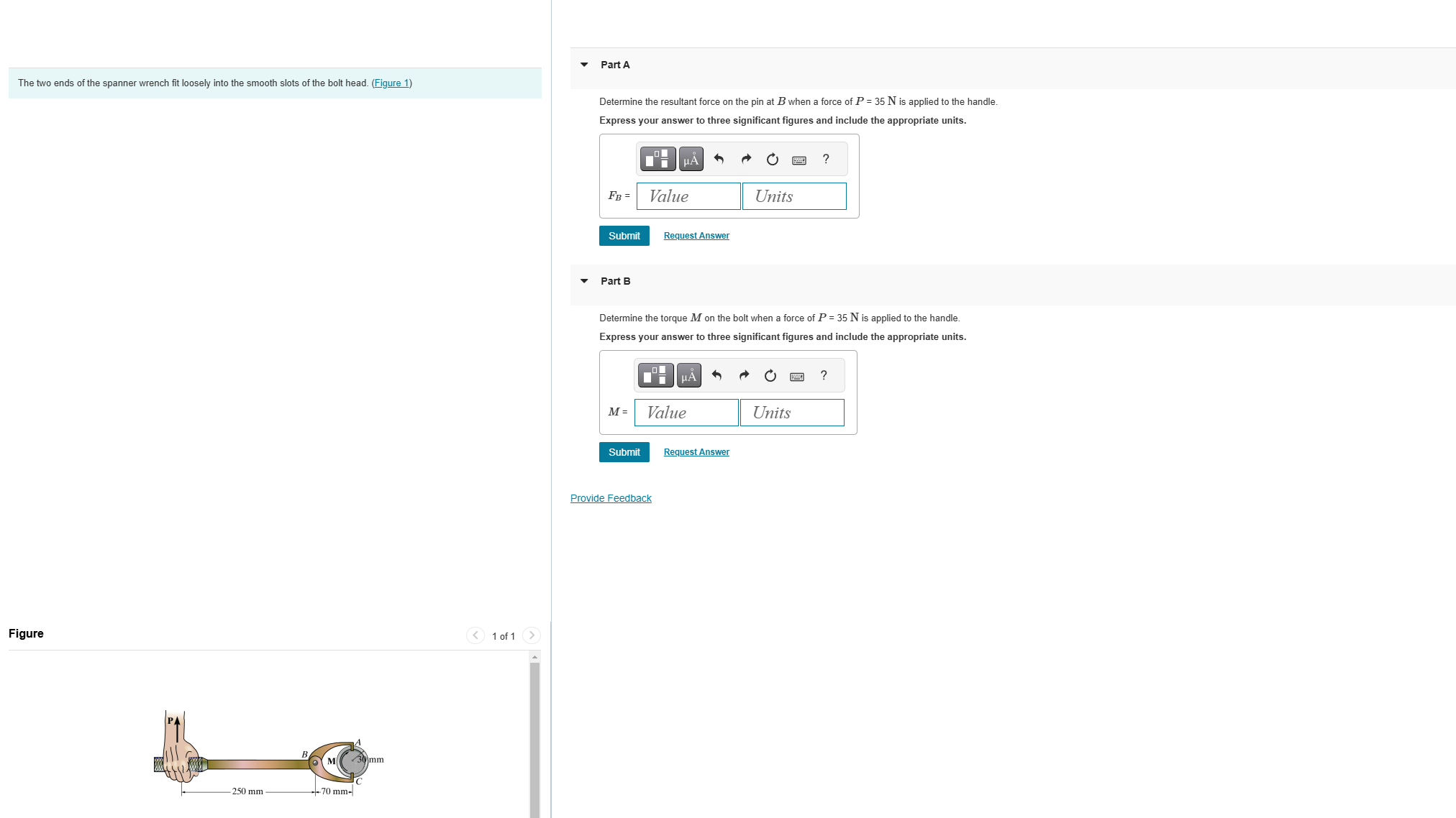 Determine the resultant force on the pin at BB