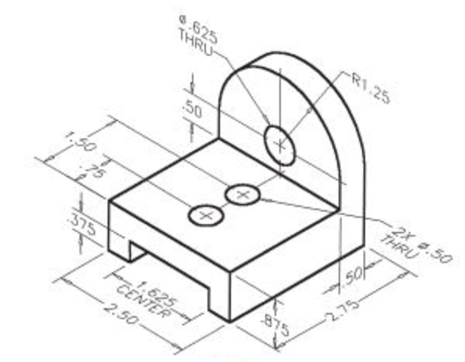 Need orthographic projection 3 views ( top ,