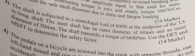 The the safe shating torque is itude equal to