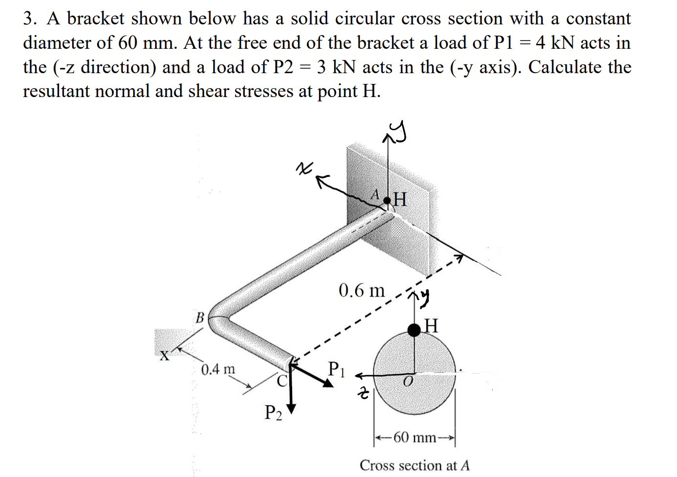 3 . A bracket shown below has a solid circular