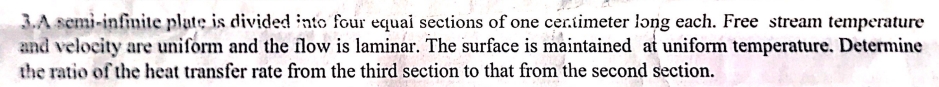 A sem - infinite plate is divided into four equal