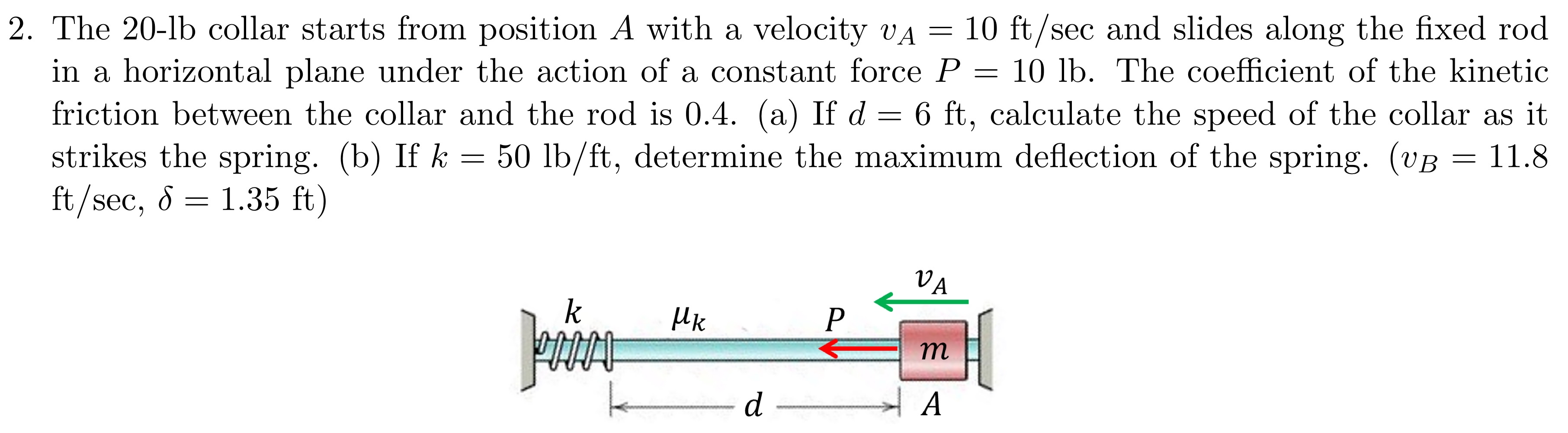 The 2 0 - l b collar starts from position A with