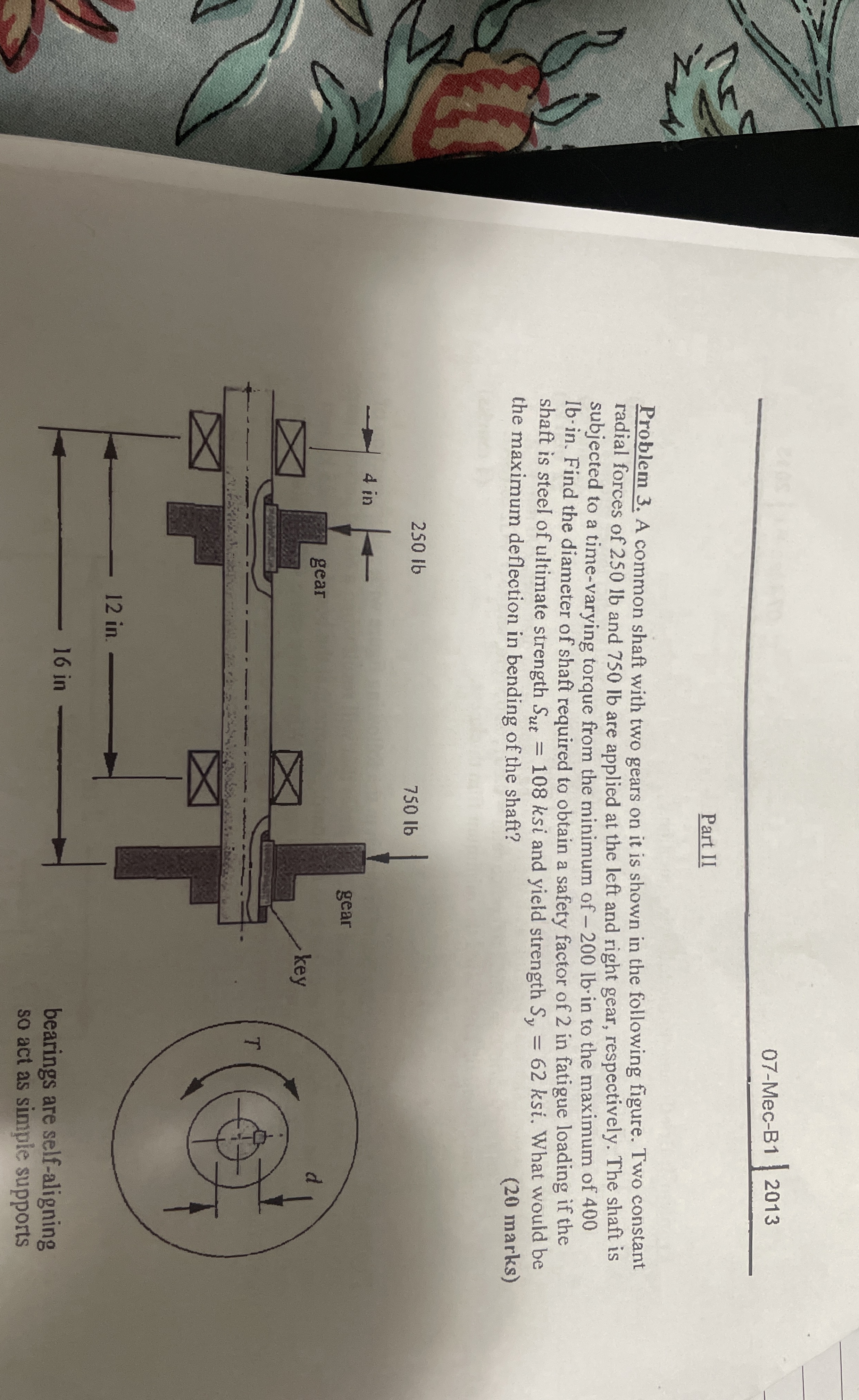 0 7 - Mec - B 1 2 0 1 3 Part II Problem 3 . A