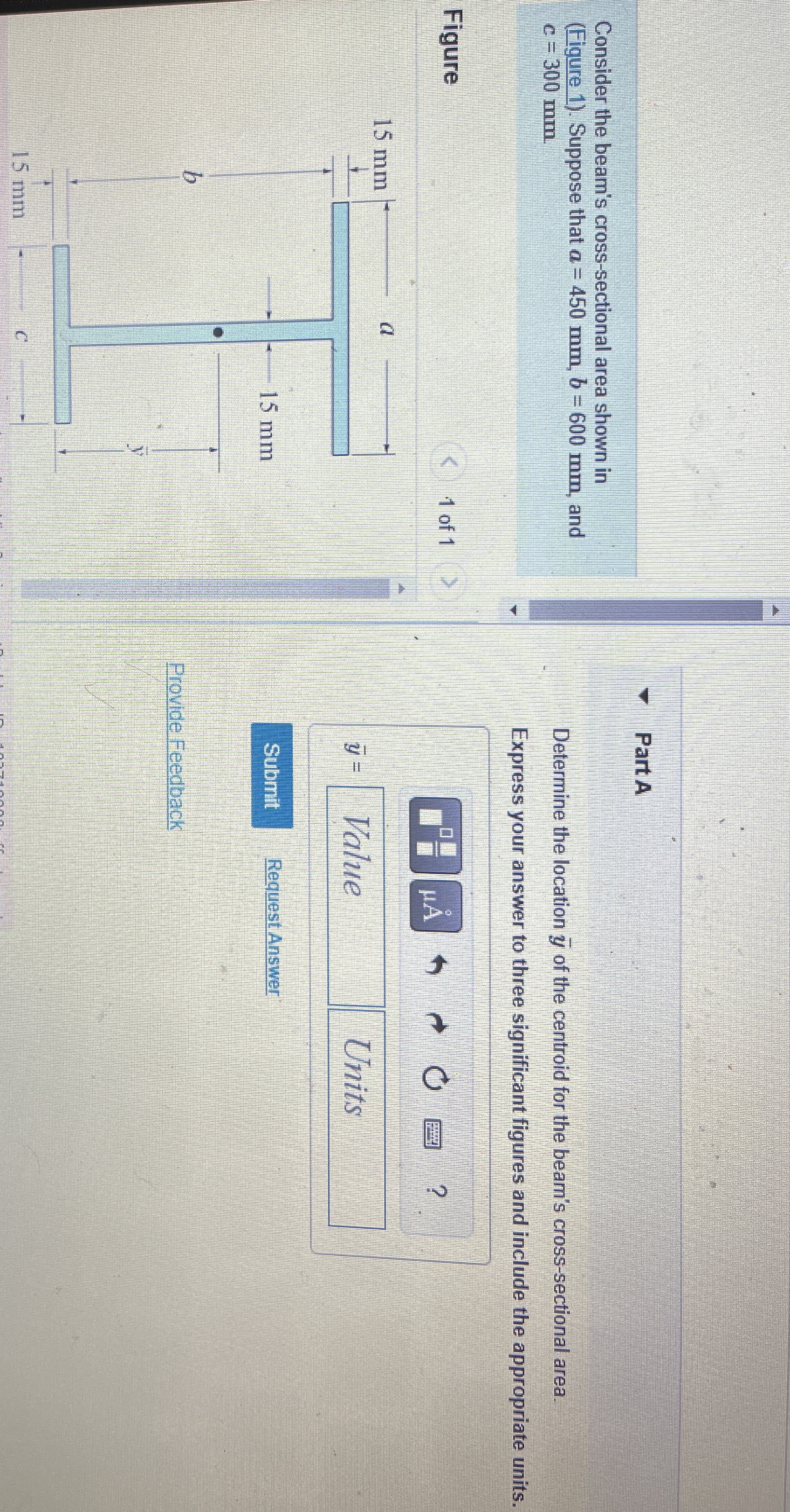 Consider the bearn's cross - sectional area shown
