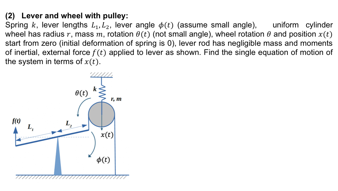 ( 2 ) Lever and wheel with pulley: Spring k ,