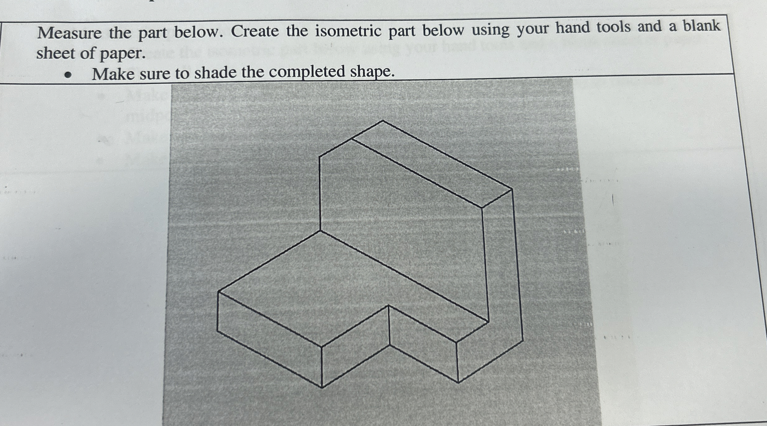 Measure the part below. Create the isometric part