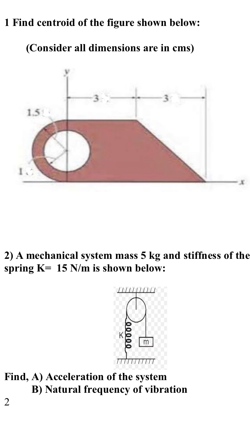 How to solve 1 Find centroid of the figure shown