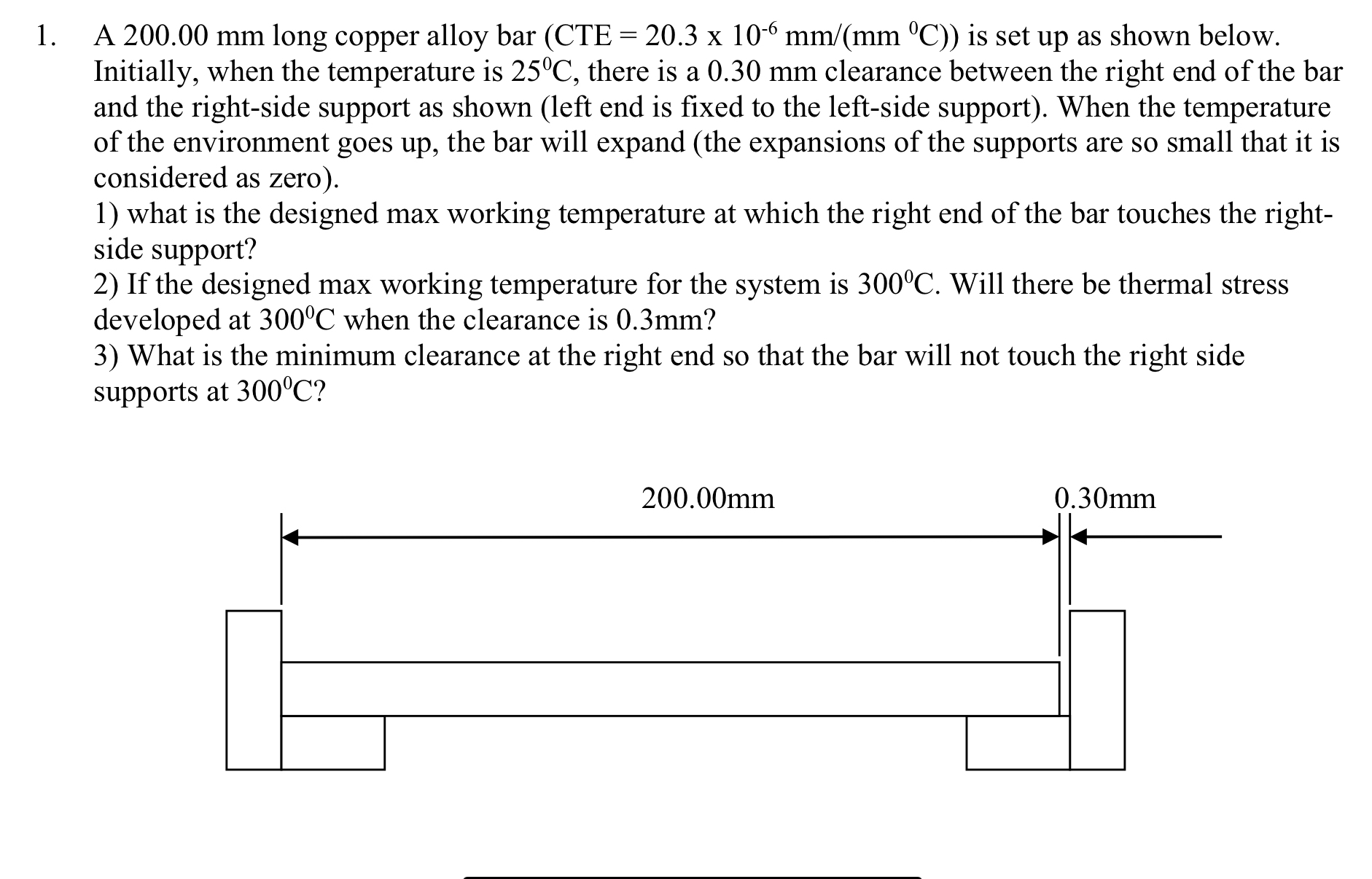 A 2 0 0 . 0 0 mm long copper alloy bar