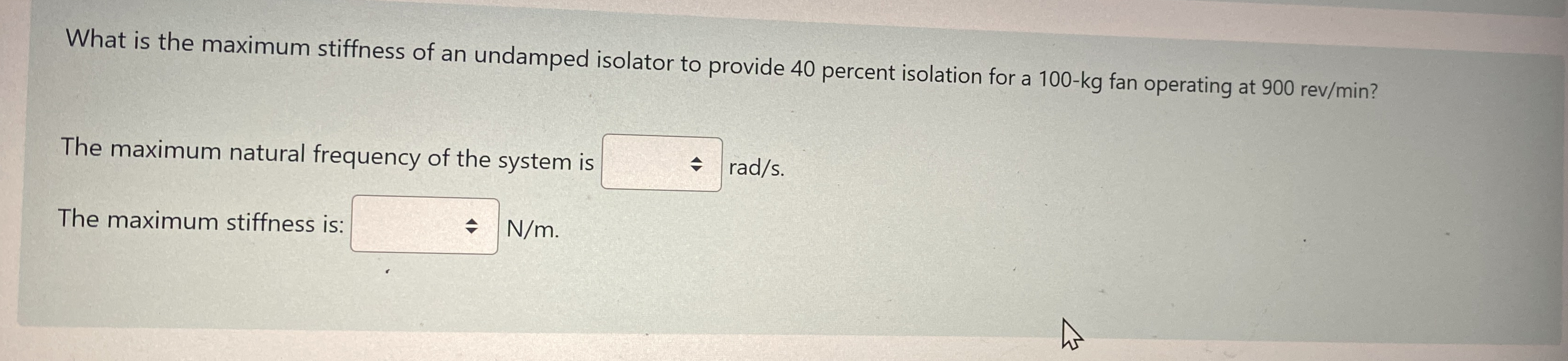What is the maximum stiffness of an undamped