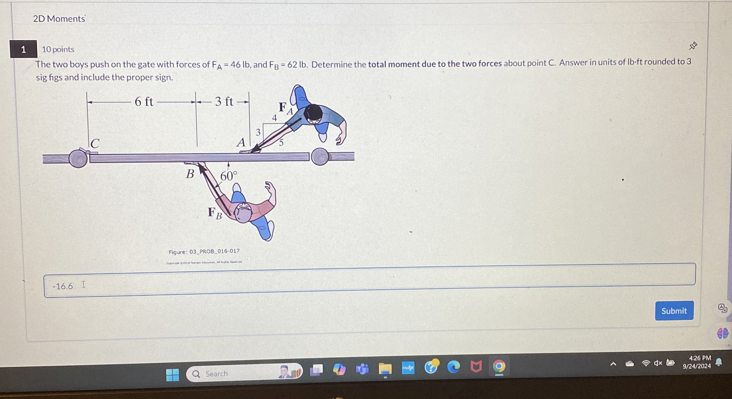 2 D Moments 1 1 0 points The two boys push on the