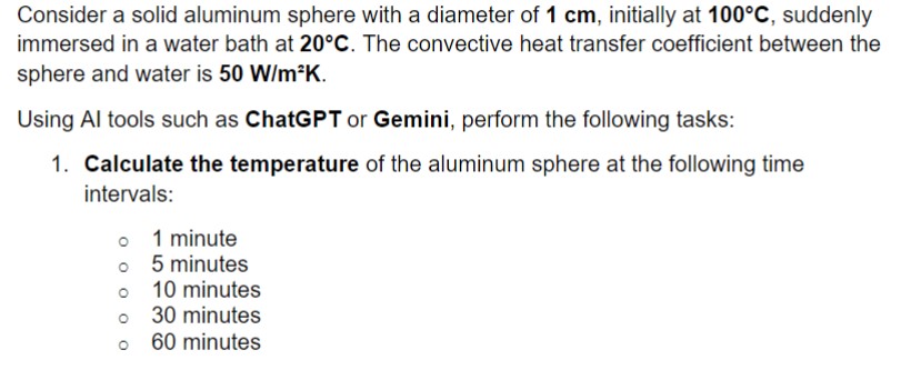sphere and water is \ ( 5 0 \ mathrm { ~W } / \