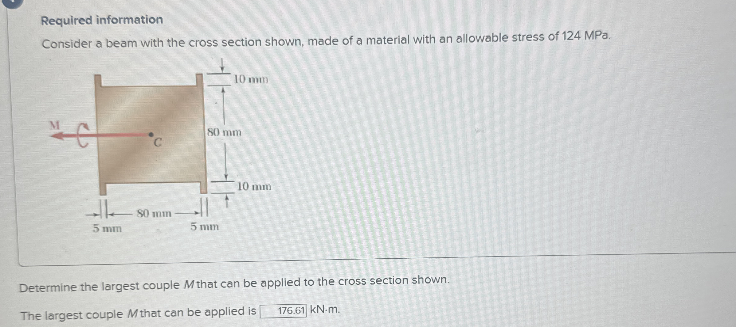 Required information Consider a beam with the