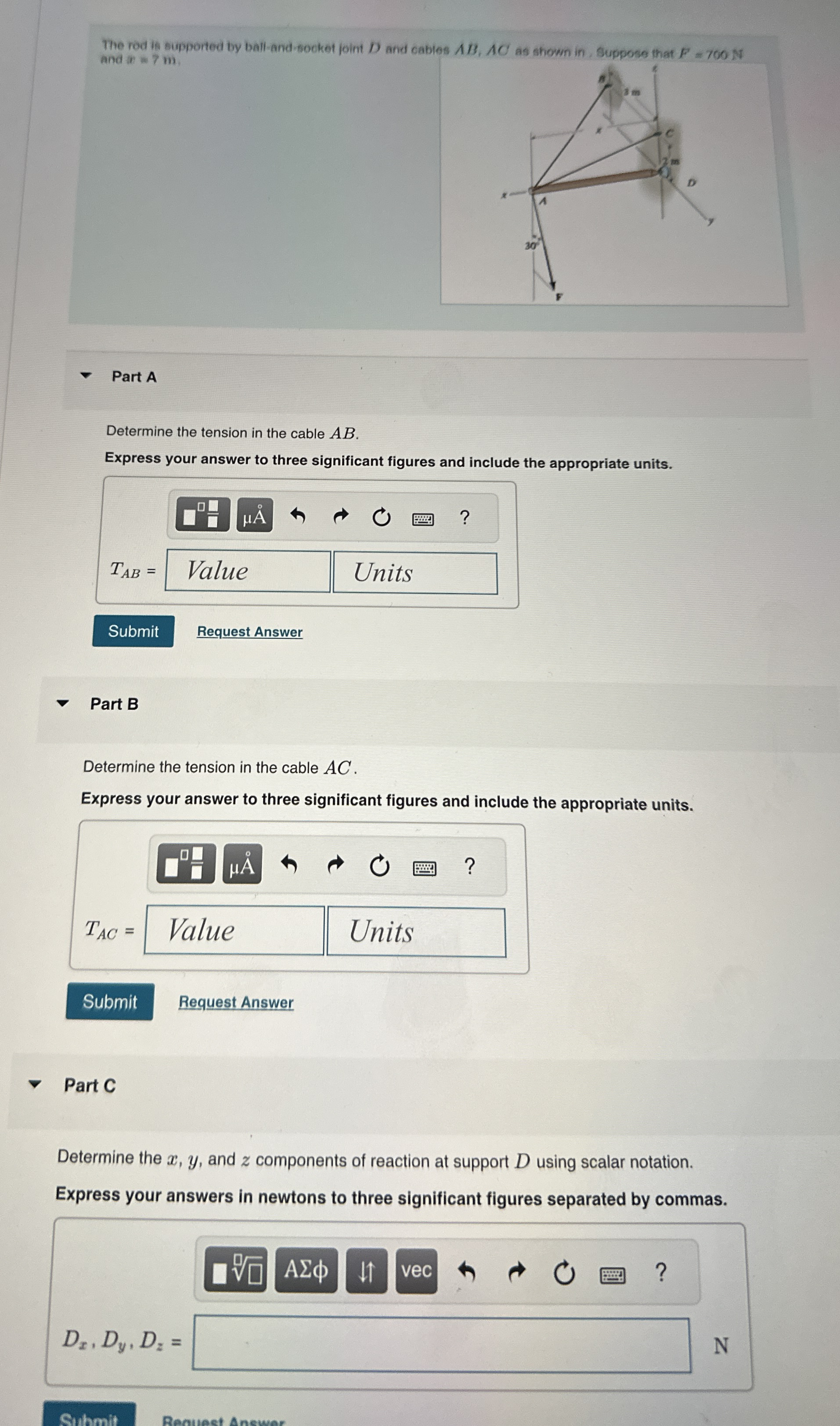 The rod is supported by ball - and - socket joint